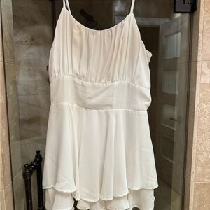 She & Sky White Sleeveless Romper